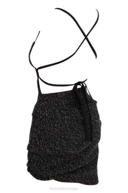 klær rheanna svart boucle drapert minikjole House of CB J6RL605