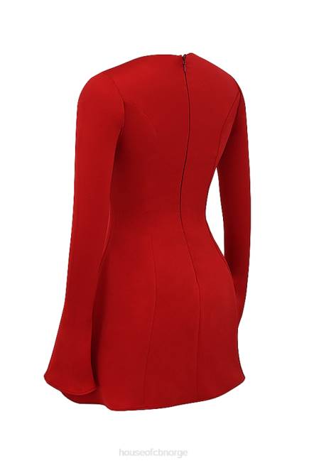 klær sacha rød sateng mini kjole House of CB J6RL352