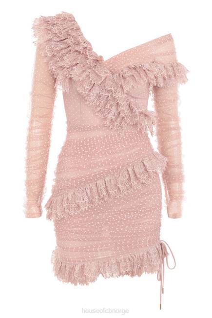 klær sorrel blush minikjole med blonder House of CB J6RL632