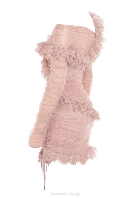 klær sorrel blush minikjole med blonder House of CB J6RL632
