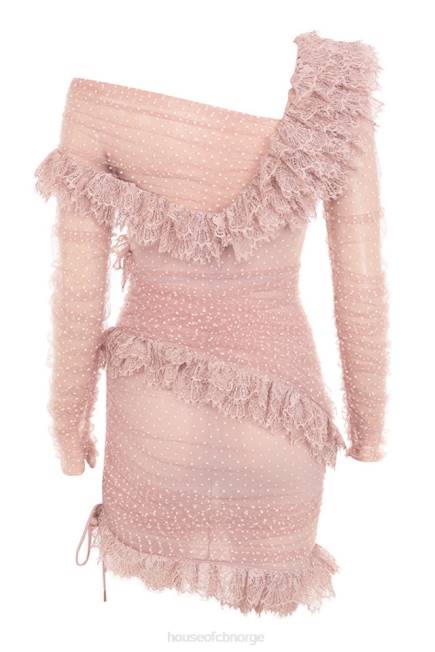 klær sorrel blush minikjole med blonder House of CB J6RL632