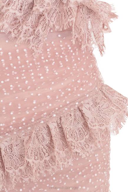 klær sorrel blush minikjole med blonder House of CB J6RL632