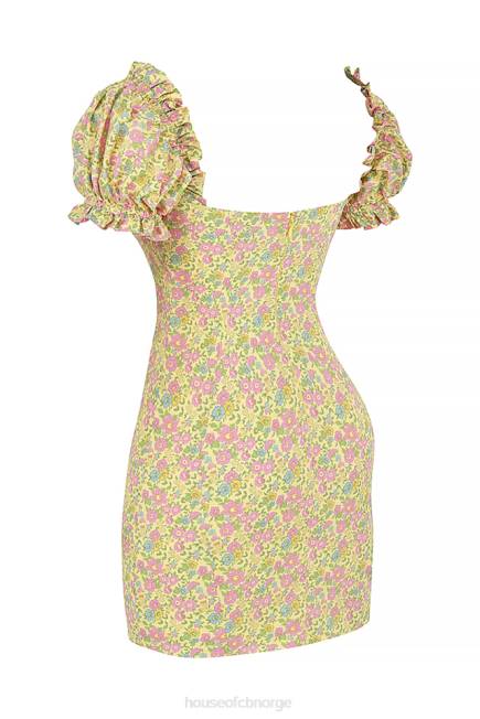 klær tanaya vintage-blomstret minikjole med puffermer House of CB J6RL538