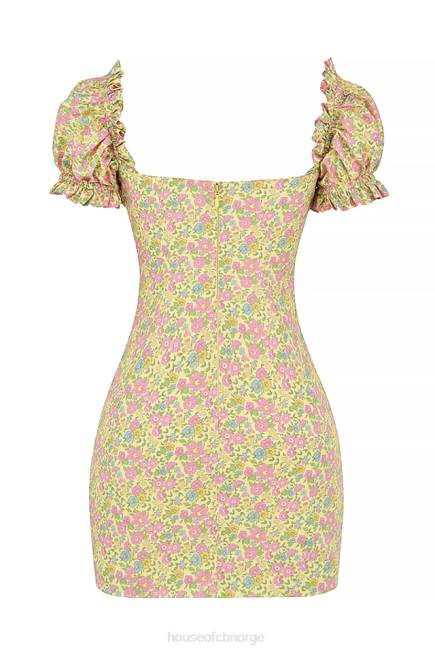 klær tanaya vintage-blomstret minikjole med puffermer House of CB J6RL538