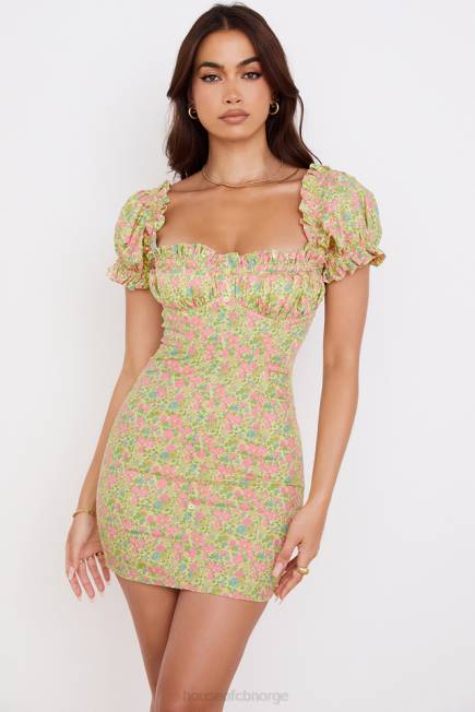 klær tanaya vintage-blomstret minikjole med puffermer House of CB J6RL538