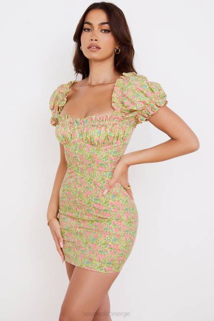 klær tanaya vintage-blomstret minikjole med puffermer House of CB J6RL538