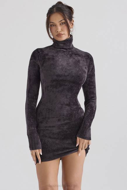klær taya charcoal chenille minikjole House of CB J6RL314