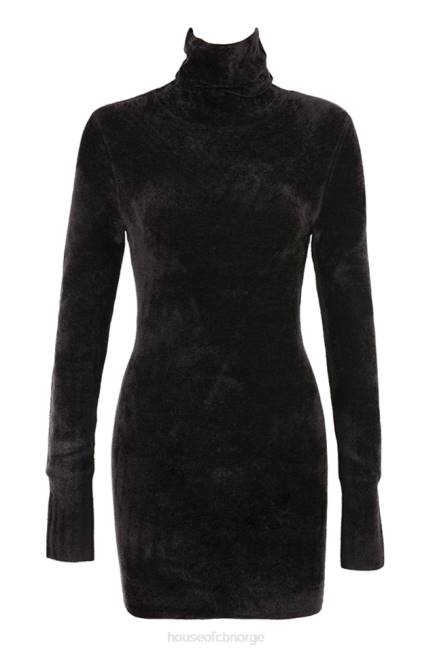 klær taya charcoal chenille minikjole House of CB J6RL314