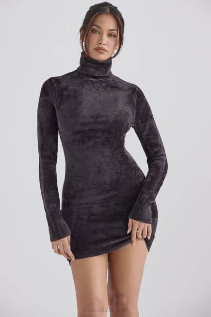 klær taya charcoal chenille minikjole House of CB J6RL314