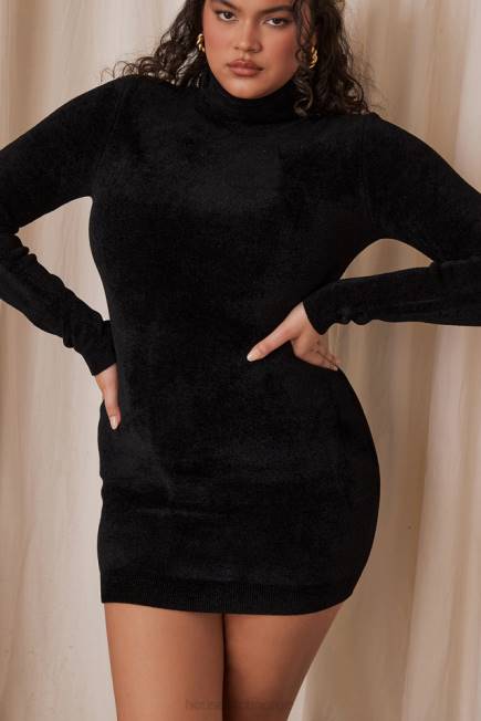 klær taya charcoal chenille minikjole House of CB J6RL314