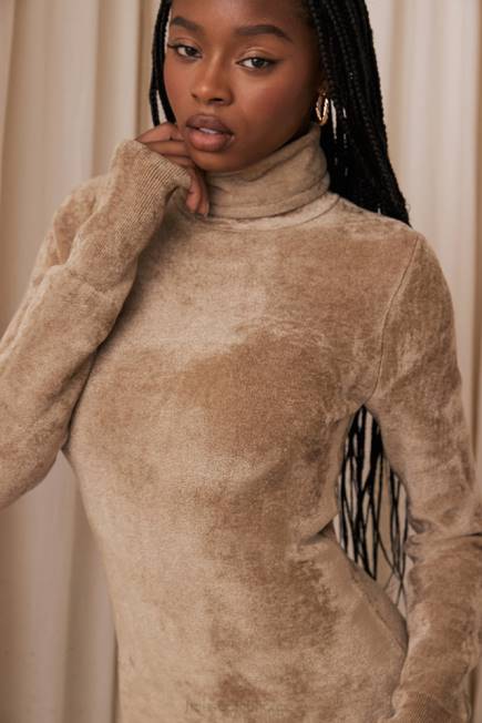 klær taya fawn chenille minikjole House of CB J6RL316