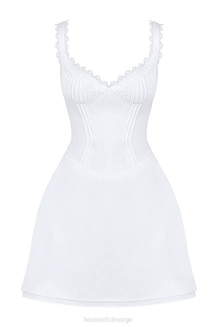 klær tilly hvit pin tuck minikjole House of CB J6RL399