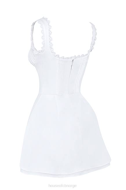 klær tilly hvit pin tuck minikjole House of CB J6RL399