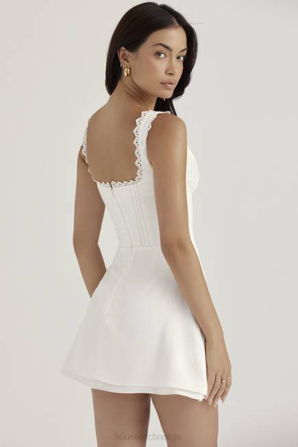 klær tilly hvit pin tuck minikjole House of CB J6RL399