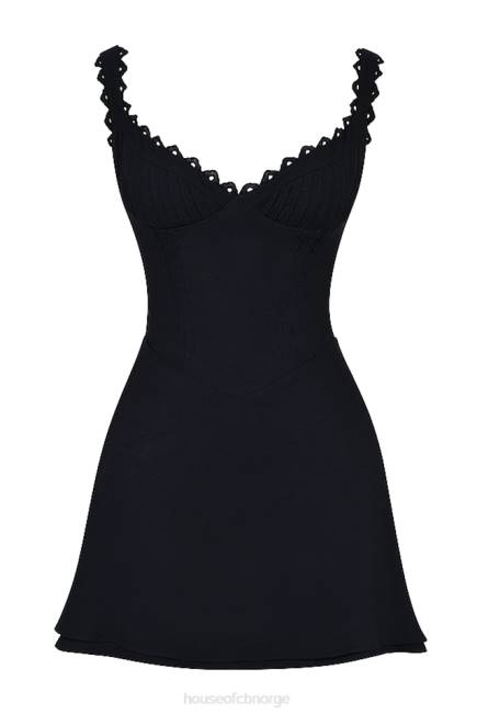 klær tilly svart pin tuck minikjole House of CB J6RL231