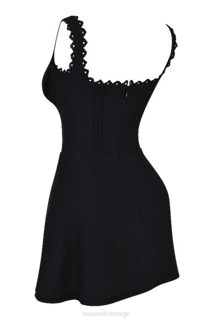 klær tilly svart pin tuck minikjole House of CB J6RL231