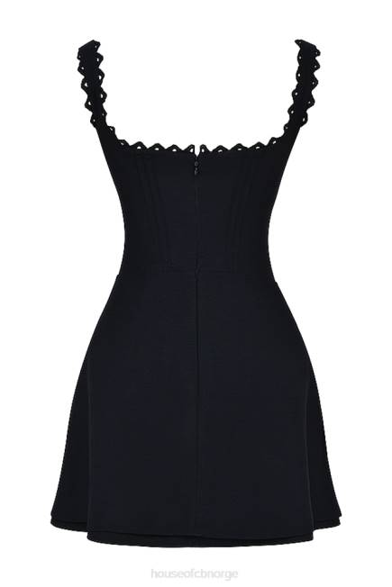 klær tilly svart pin tuck minikjole House of CB J6RL231