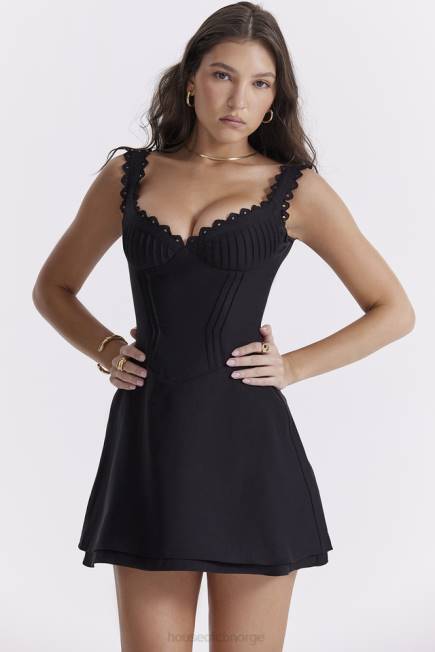 klær tilly svart pin tuck minikjole House of CB J6RL231