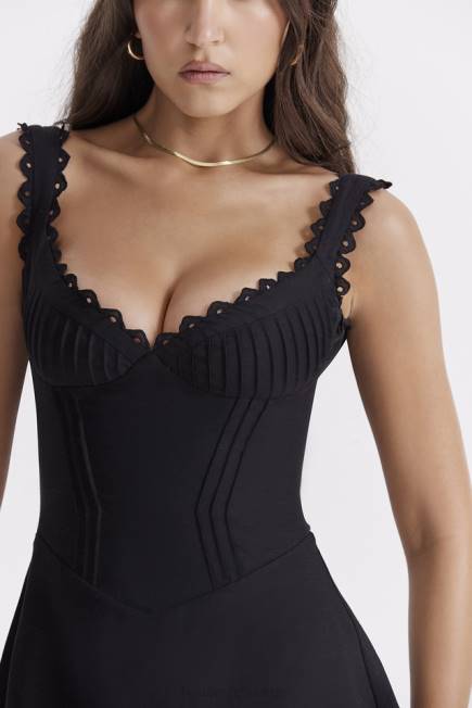 klær tilly svart pin tuck minikjole House of CB J6RL231