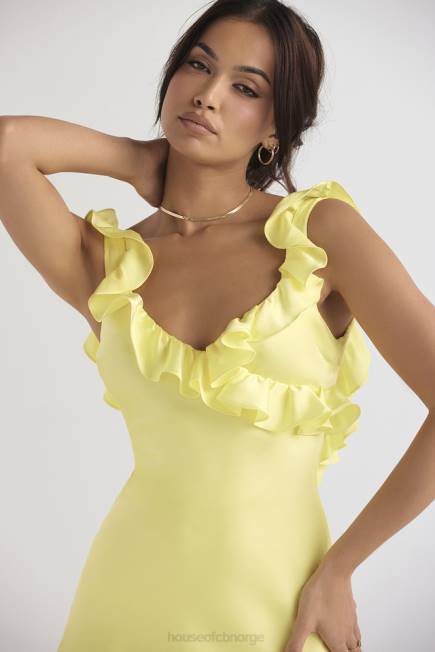 klær tink buttercup sateng volang mini kjole House of CB J6RL443