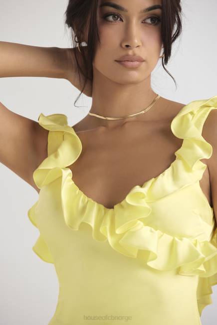klær tink buttercup sateng volang mini kjole House of CB J6RL443