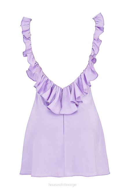 klær tink orkide sateng volang mini kjole House of CB J6RL461