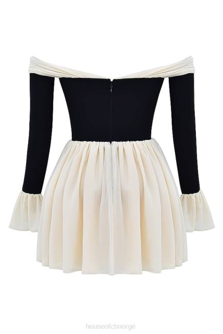 klær alana svart & krem ​​off shoulder kjole House of CB J6RL124