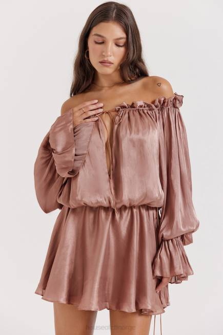 klær chaya hasselnøtt off shoulder kjole House of CB J6RL177