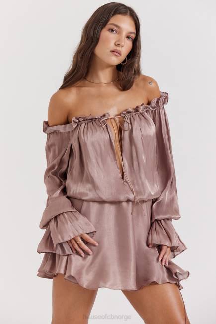klær chaya hasselnøtt off shoulder kjole House of CB J6RL177
