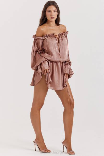 klær chaya hasselnøtt off shoulder kjole House of CB J6RL177