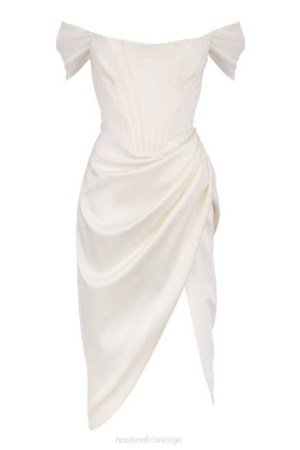 klær loretta ivory sateng off shoulder kjole House of CB J6RL625