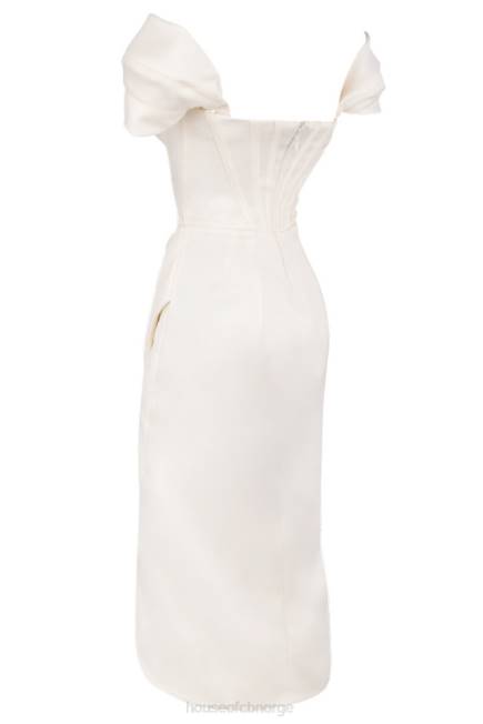 klær loretta ivory sateng off shoulder kjole House of CB J6RL625