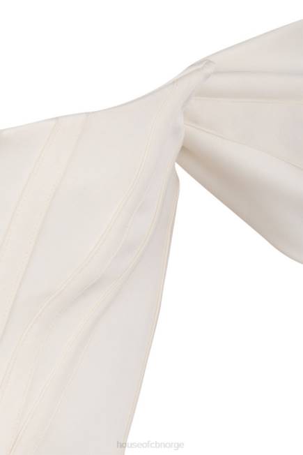 klær loretta ivory sateng off shoulder kjole House of CB J6RL625