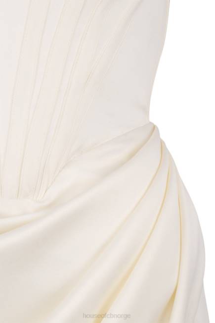 klær loretta ivory sateng off shoulder kjole House of CB J6RL625