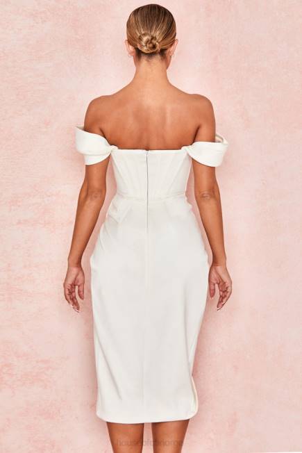 klær loretta ivory sateng off shoulder kjole House of CB J6RL625