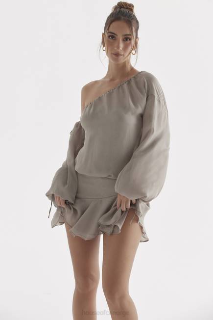 klær wilhelmina ask grønn off shoulder kjole House of CB J6RL289