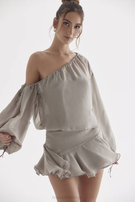 klær wilhelmina ask grønn off shoulder kjole House of CB J6RL289