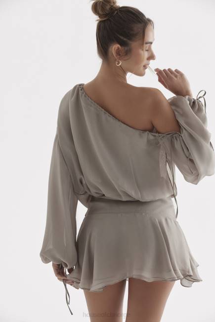 klær wilhelmina ask grønn off shoulder kjole House of CB J6RL289