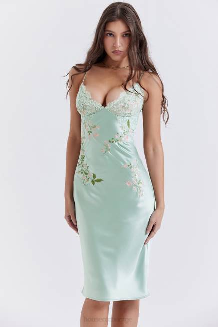 klær fallon lys jadebrodert slipkjole House of CB J6RL240