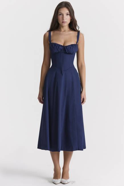 klær carmen fransk marineblå bustier sundress House of CB J6RL286
