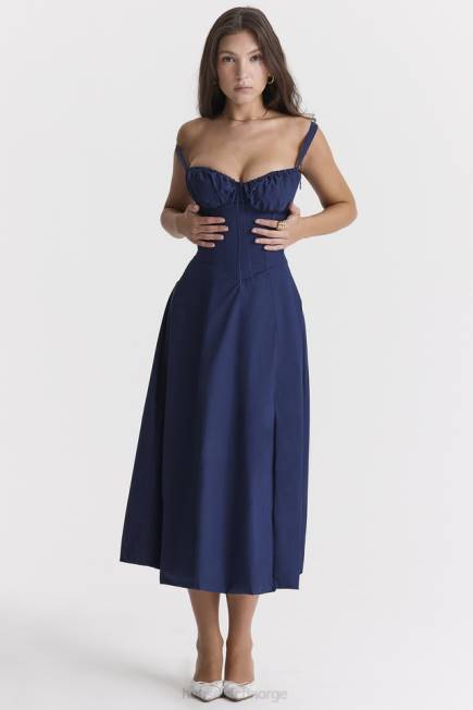 klær carmen fransk marineblå bustier sundress House of CB J6RL286