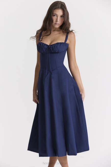 klær carmen fransk marineblå bustier sundress House of CB J6RL286