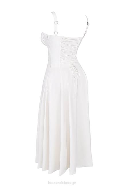 klær carmen hvit bustier sundress House of CB J6RL201