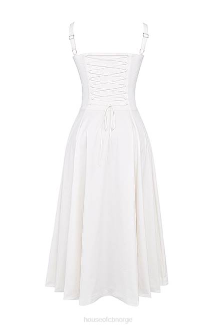 klær carmen hvit bustier sundress House of CB J6RL201