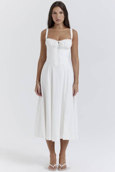 klær carmen hvit bustier sundress House of CB J6RL201
