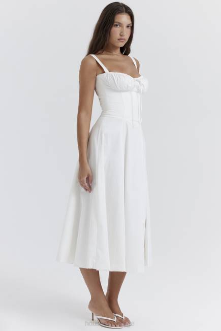 klær carmen hvit bustier sundress House of CB J6RL201
