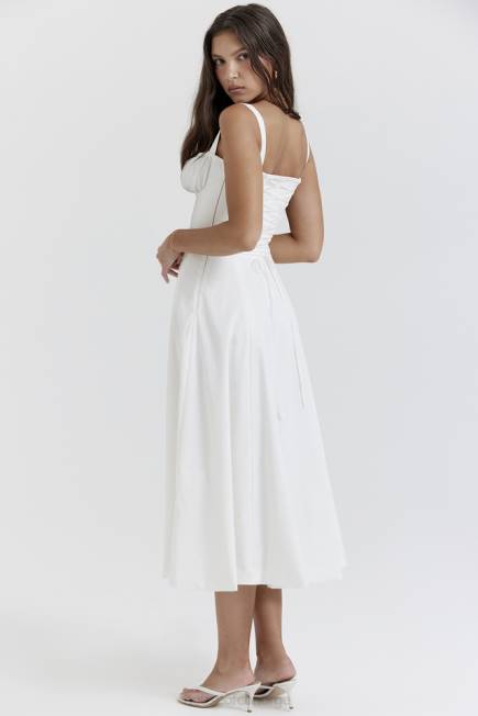 klær carmen hvit bustier sundress House of CB J6RL201