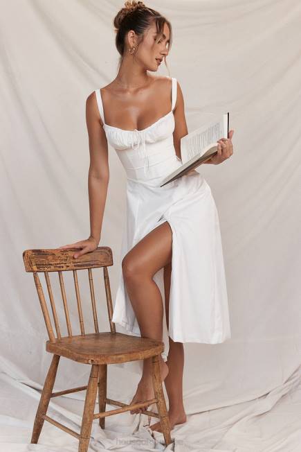 klær carmen hvit bustier sundress House of CB J6RL201