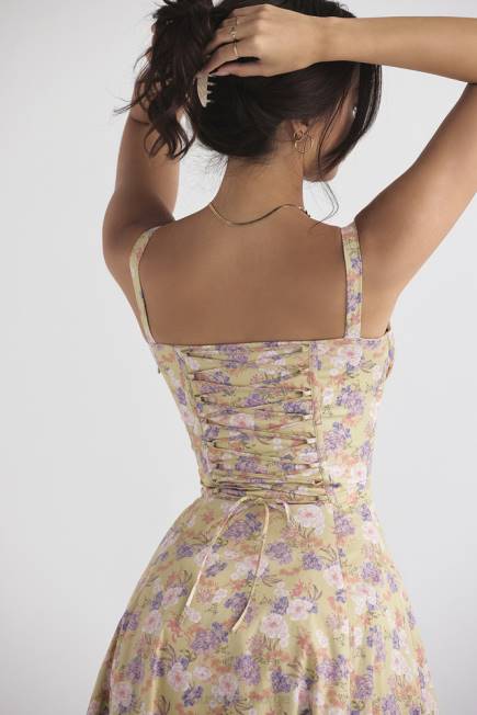klær carmen peon print bustier sundress House of CB J6RL429