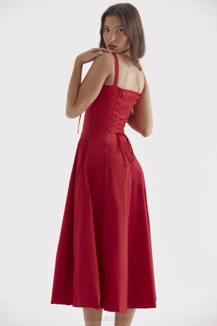 klær carmen rød rose bustier sundress House of CB J6RL292